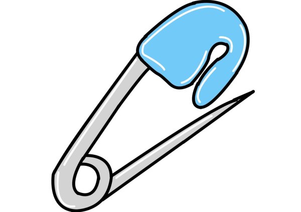 Булавка на белом фоне