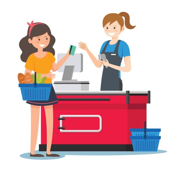 Кассирша вектор