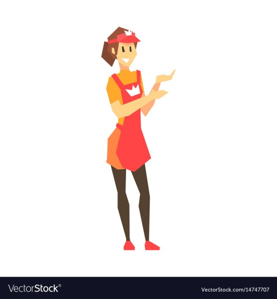 Продавец в полный рост мультяшный