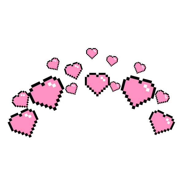 Розовые сердечки над головой