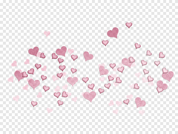 Много розовых сердечек