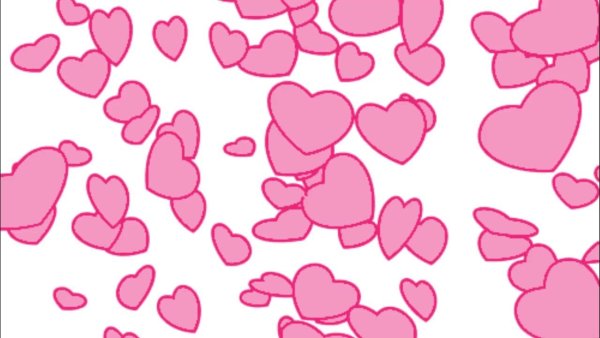 Падающие сердечки