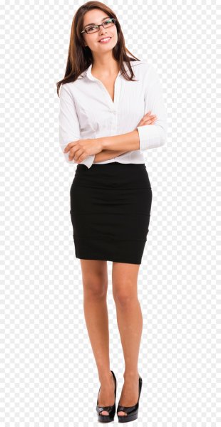 Офисная девушка в полный рост