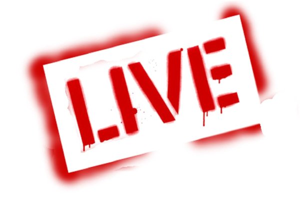 Надпись прямой эфир на прозрачном