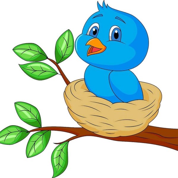 Птенец в гнезде мультяшный