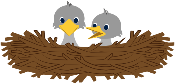 Птичка в гнезде для детей