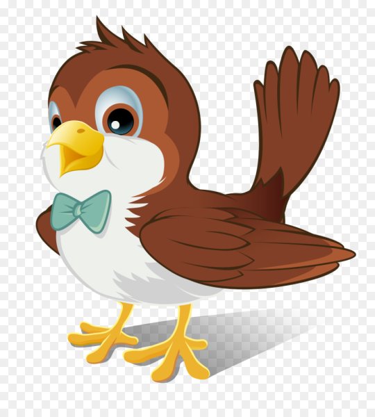 Воробей мультяшный