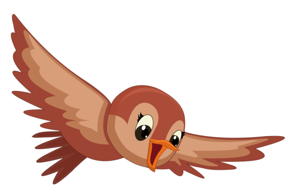 Птичка для детей на прозрачном фоне