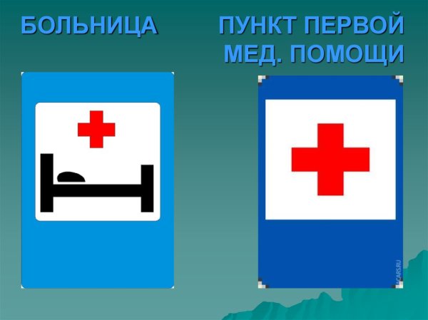 Дорожный знак медицинский пункт