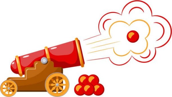 Выстрел из пушки вектор