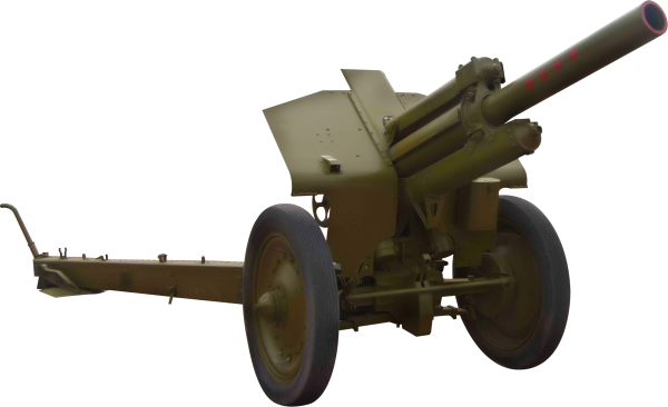 Артиллерийская пушка на прозрачном фоне