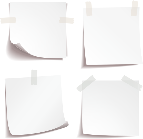 Белый стикер на прозрачном фоне