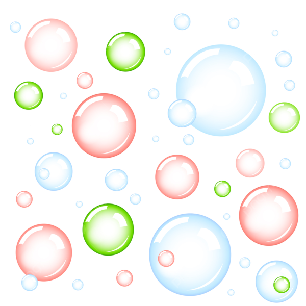 Цветные мыльные пузыри на белом фоне