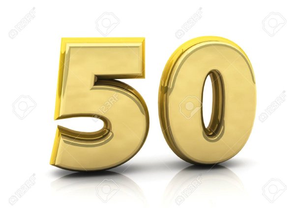 Золотая цифра 50 на фоне