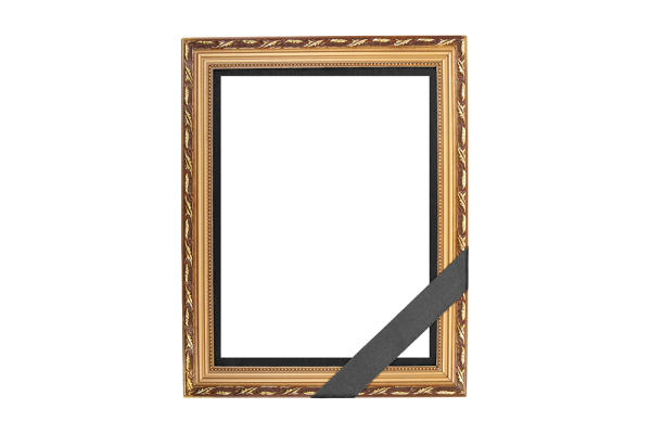 Траурная рамка с лентой