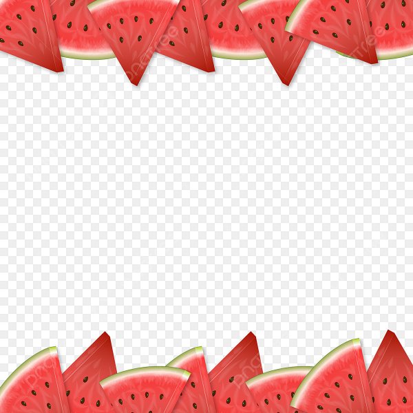 Арбузная рамка на прозрачном фоне