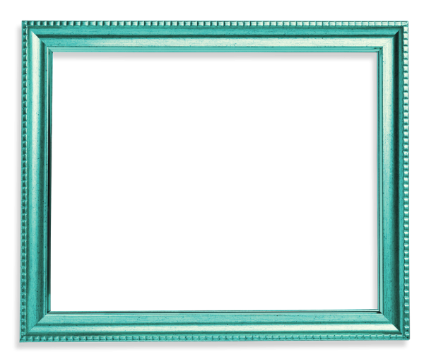 Бирюзовая рамка на прозрачном фоне