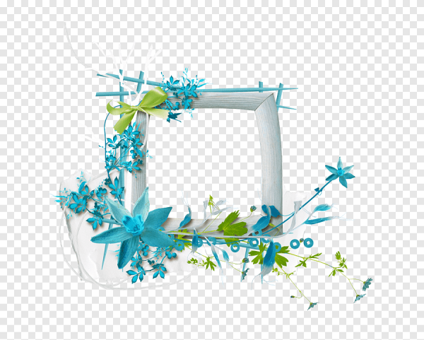 Рамка с бирюзовыми цветами
