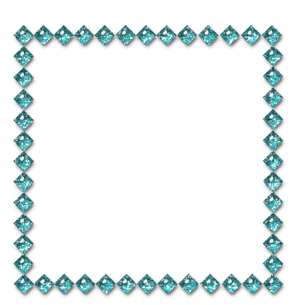 Бирюзовая рамка на прозрачном фоне
