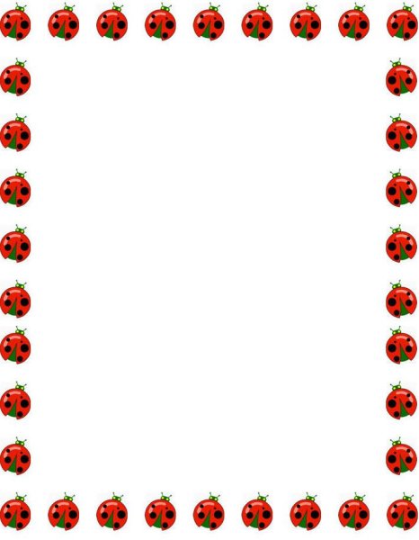 Рамка Божьи коровки для ворда