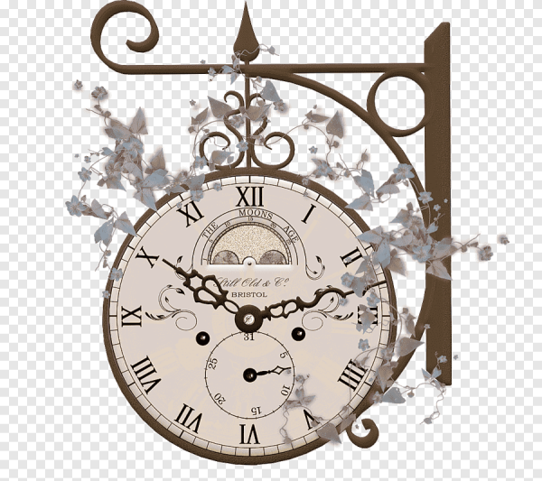 Часы сказочные на белом фоне