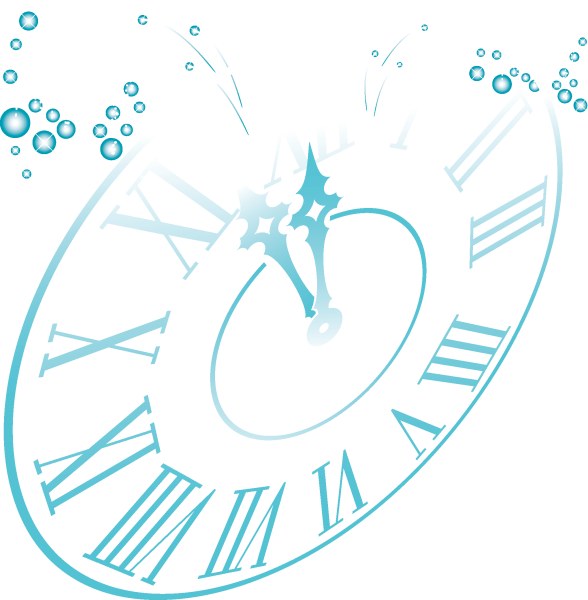 Новогодние часы на прозрачном фоне для фотошопа