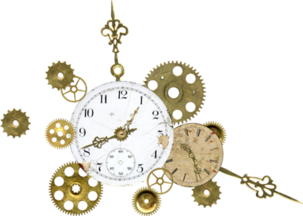 Новогодние часы на прозрачном фоне