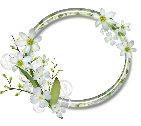 Круглая Весенняя рамочка на прозрачном фоне