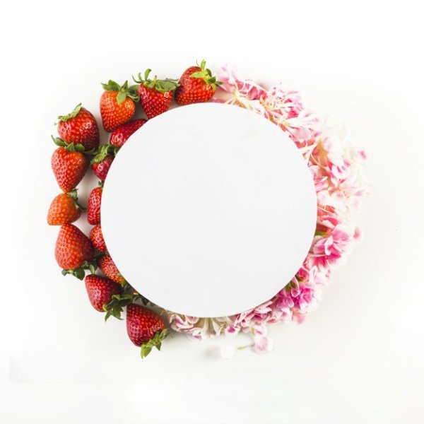 Рамка круглая с клубникой