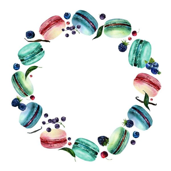 Круглая рамка из пирожных