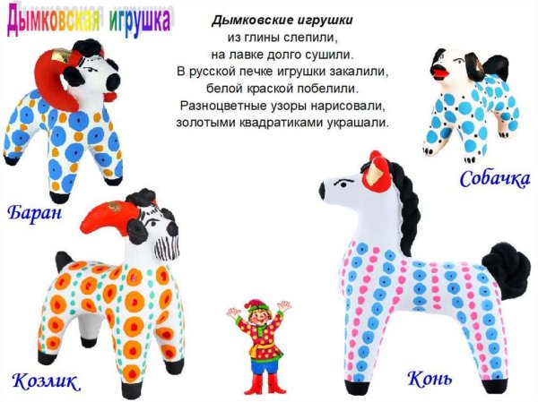 Образы животных в дымковской игрушке