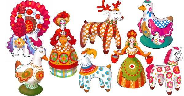 Народные промыслы Дымковская роспись