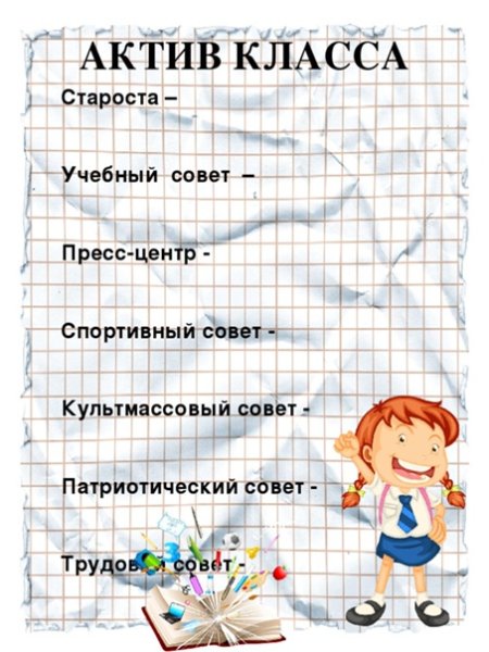 Актив класса в начальной школе