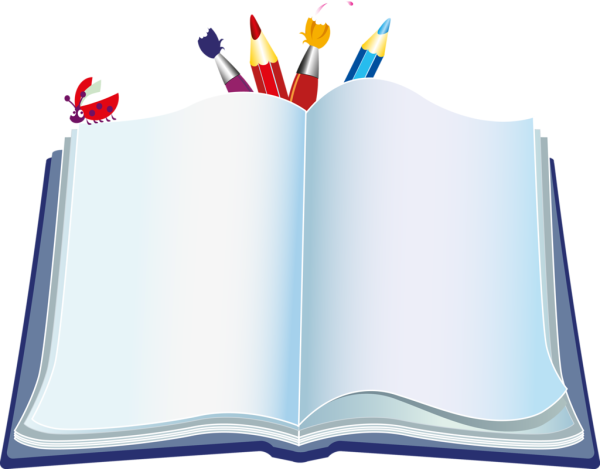 Раскрытая книга на прозрачном фоне