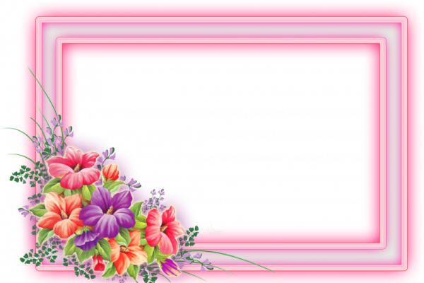 Прямоугольная рамка с цветами