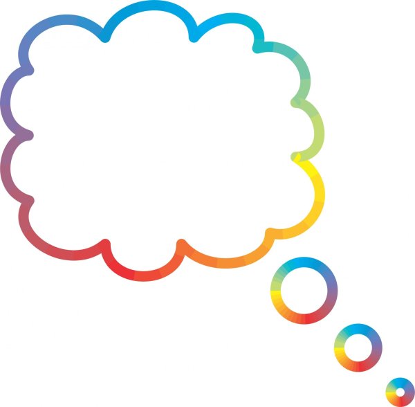 Цветное облако на прозрачном фоне