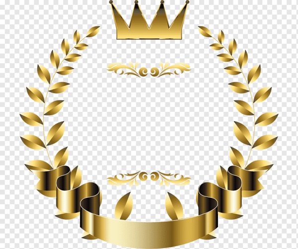 Круглая Золотая рамка с короной