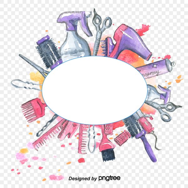 Парикмахерские инструменты акварель