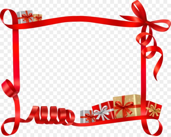 Рамка подарок с лентой