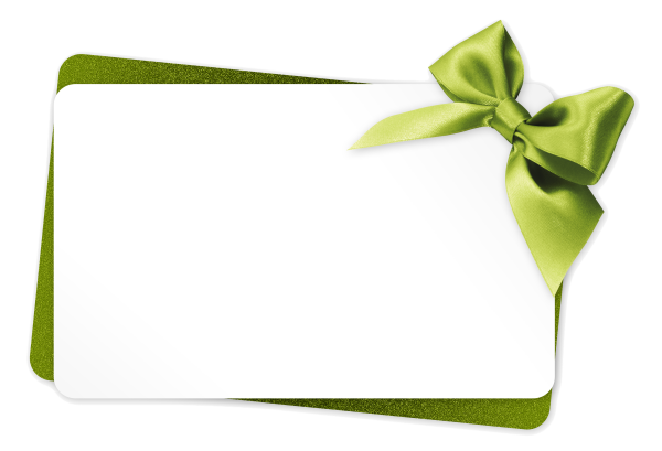 Подарочный сертификат зеленый бант
