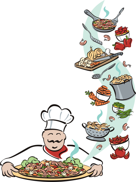 Фон повар,еда для детей