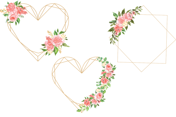 Геометрическая рамка для свадебных приглашений