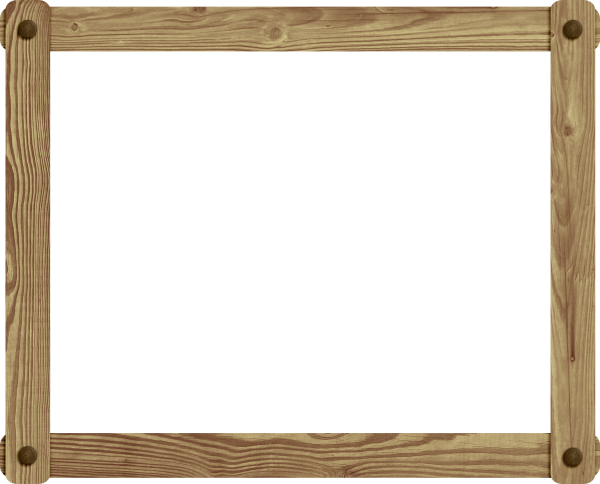 Деревянная рамка на прозрачном фоне