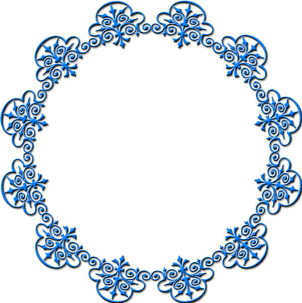 Рамка голубая ажурная