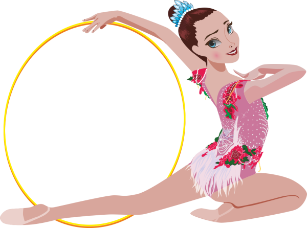 Гимнастка на белом фоне