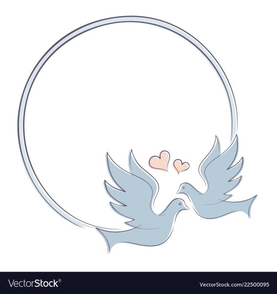 Круглый шаблон с голубями