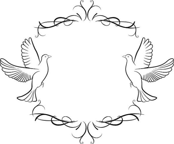 Рамка с голубями для текста