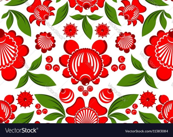 Городец роспись вектор