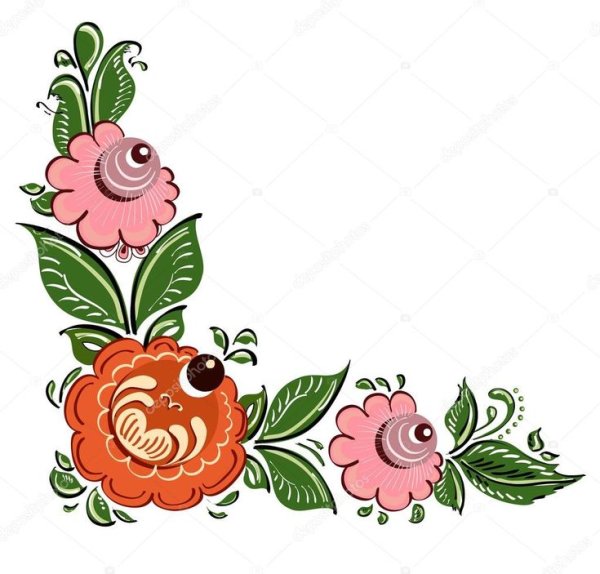 Угловые рамки в народном стиле