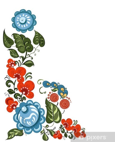 Русские узоры угловые